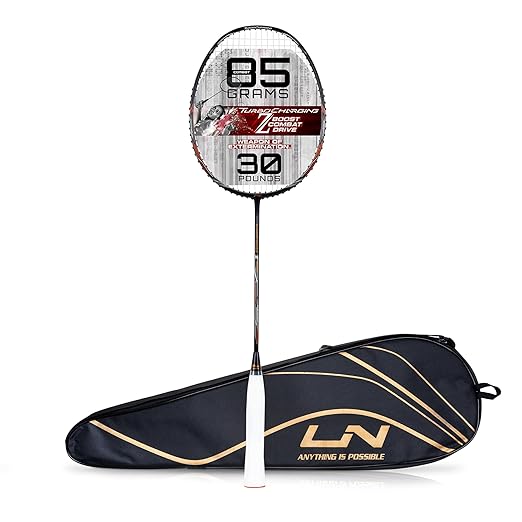 Li-Ning Turbo Charging Z Combat Carbon Fibre Unstrung Badminton Racquet With Cover | Intermediate | Dynamic Optimum Frame | Ultra Smasher | Maximum String Tension- 30lbs
