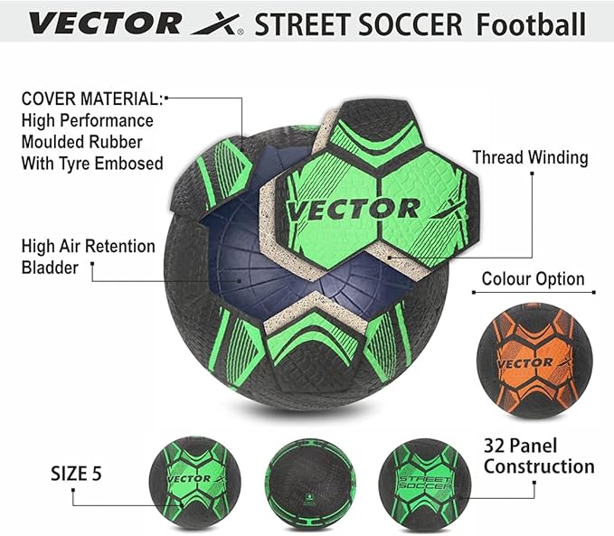 Vector X Street Soccer Rubber Moulded Football Size-5
