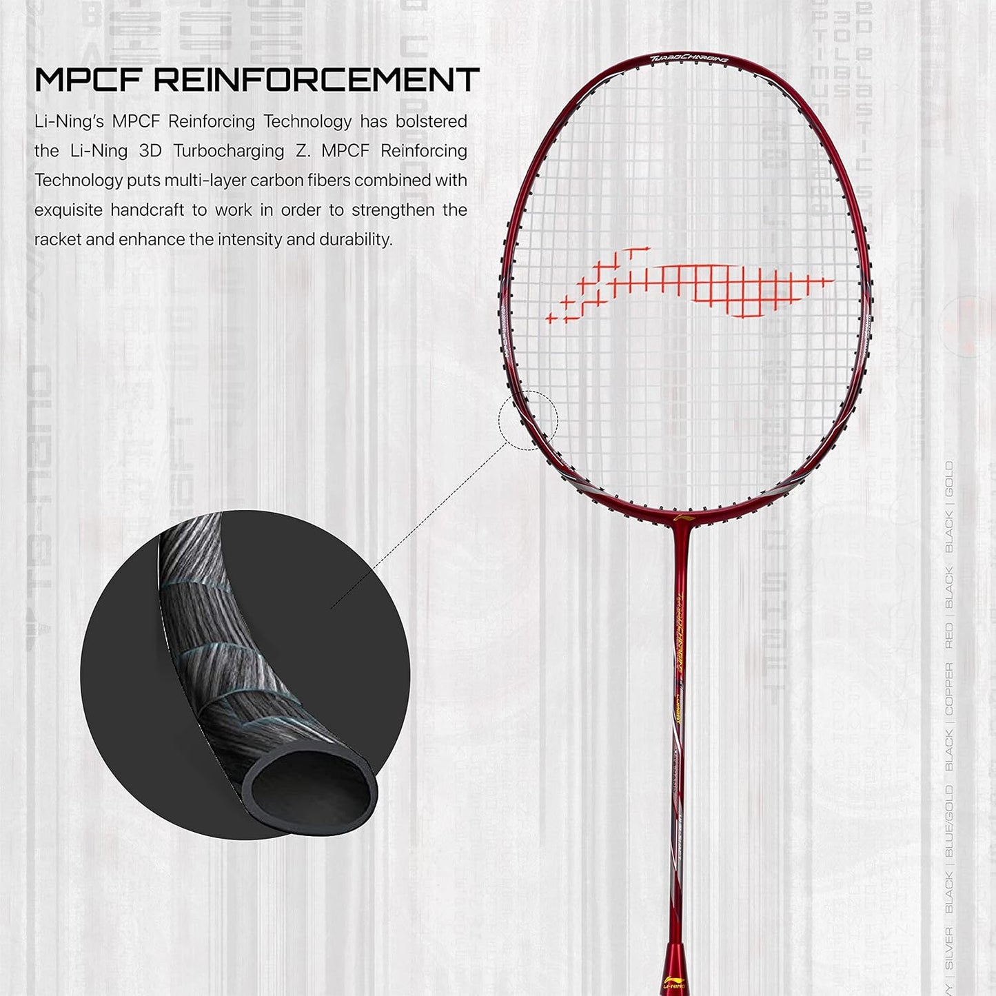 Li-Ning Turbo Charging Z Combat Carbon Fibre Unstrung Badminton Racquet With Cover | Intermediate | Dynamic Optimum Frame | Ultra Smasher | Maximum String Tension- 30lbs