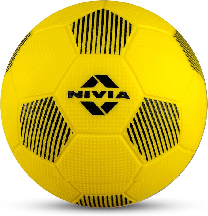 Nivia Home Play Football (Yellow, Size 3) | Machine Stitched | 32 Panel | Hobby Playing Ball | Soccer Ball