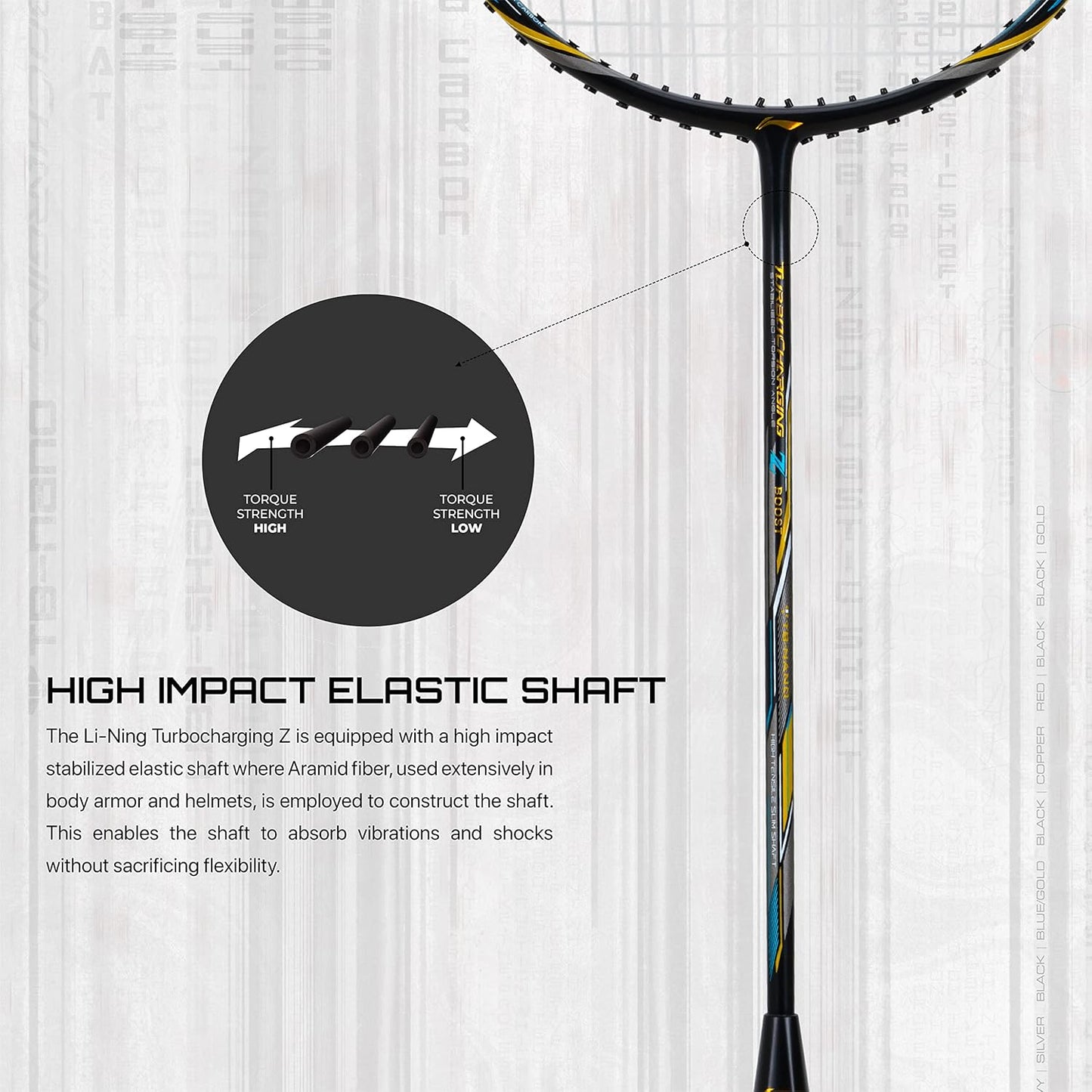 Li-Ning Turbo Charging Z Boost Carbon Fibre Strung Badminton Racquet With Full Cover | Intermediate | Dynamic Optimum Frame | Heavy Head | Maximum String Tension- 30lbs | Size: 83gm