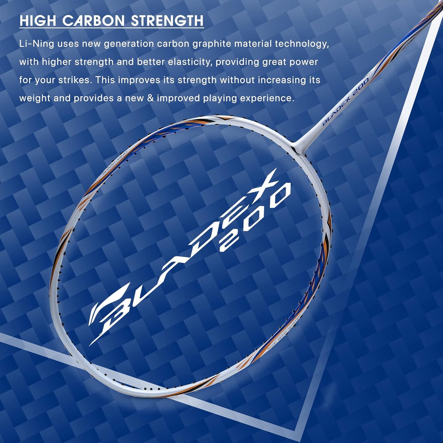 Li-Ning BladeX 200R Carbon Fibre Strung Badminton Racquet with Full Cover | For Professional | Light Head | Dynamic Optimum Frame | Maximum String Tension- 27lbs