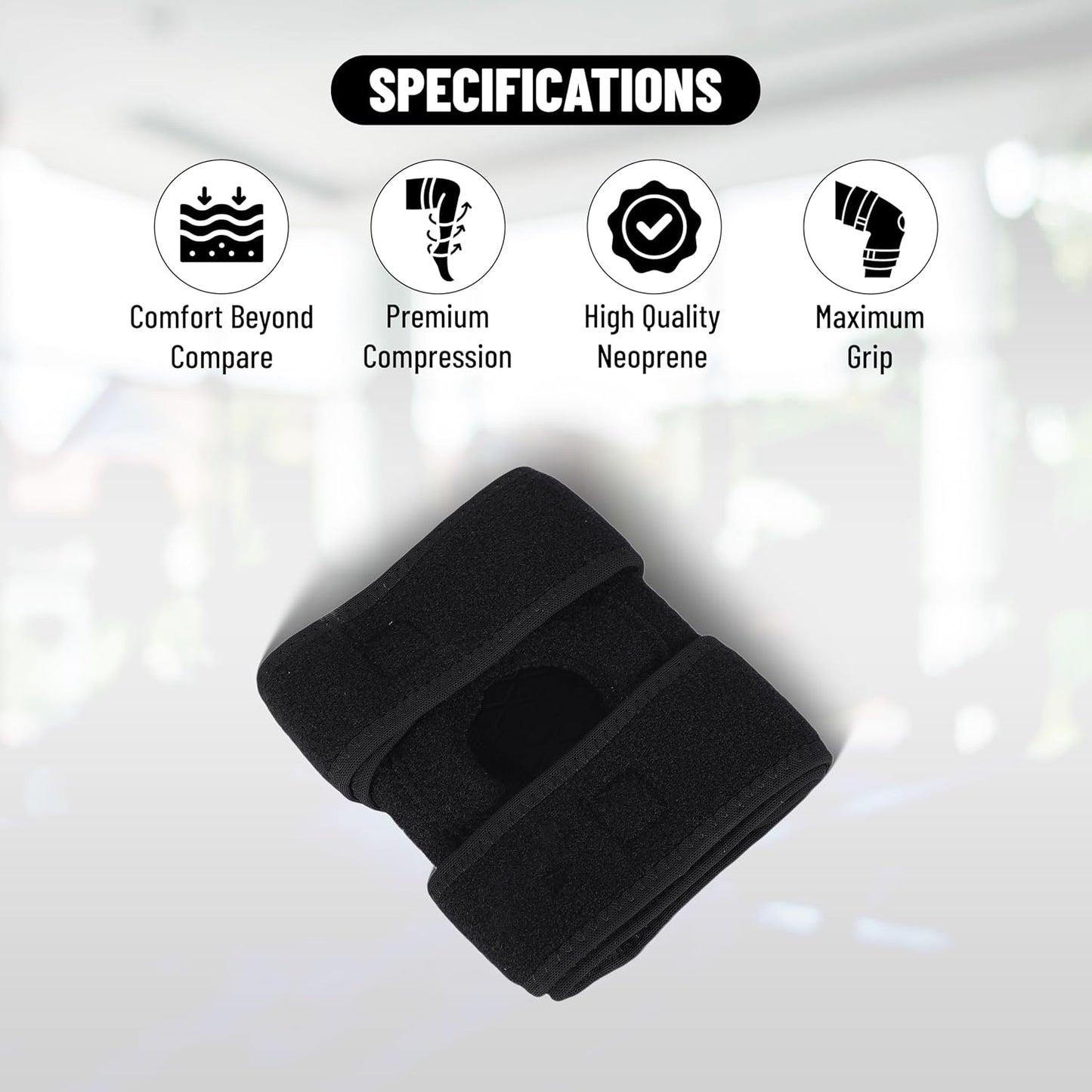 Endless Adjustable Elastic Slip-in Knee Support - Pack of 2 | Black | Material: Neoprene | For Arthritis, Meniscus Tear, ACL, Knee Pain Relief, Runner, Sport, Gym, Sports, Exercise, Workout, Cycling