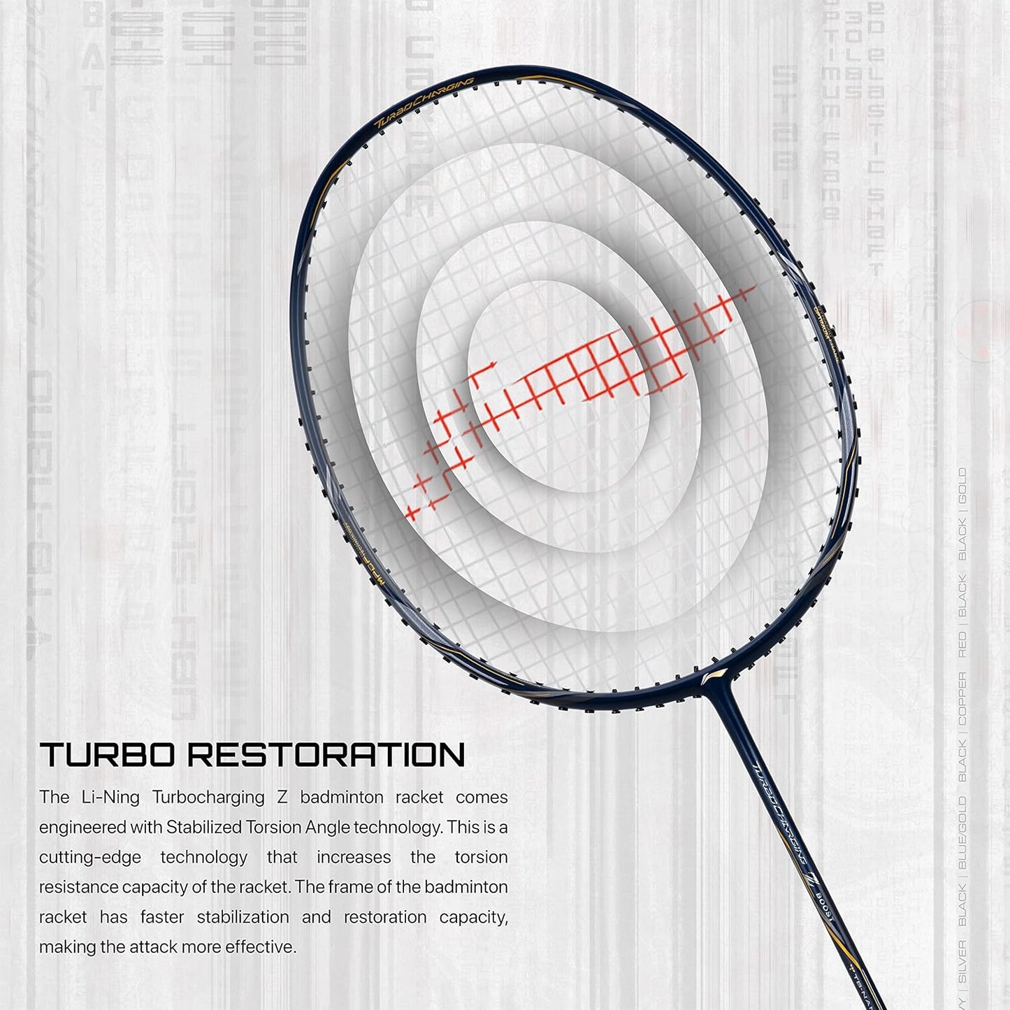Li-Ning Turbo Charging Z Boost Carbon Fibre Strung Badminton Racquet With Full Cover | Intermediate | Dynamic Optimum Frame | Heavy Head | Maximum String Tension- 30lbs | Size: 83gm