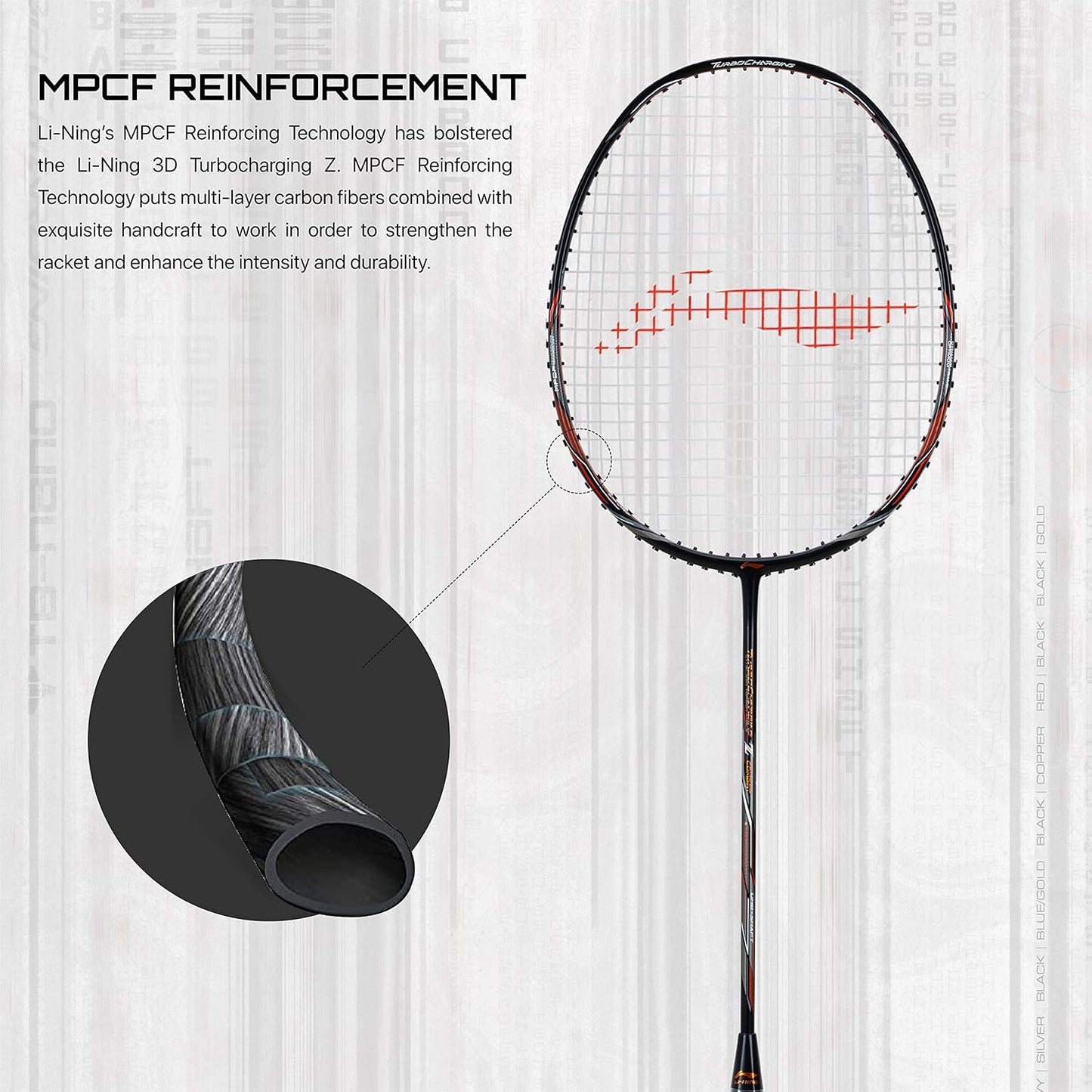 Li-Ning Turbo Charging Z Combat Carbon Fibre Unstrung Badminton Racquet With Cover | Intermediate | Dynamic Optimum Frame | Ultra Smasher | Maximum String Tension- 30lbs