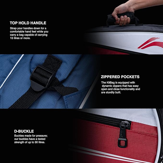 Li-Ning PaceCraft Double Zipper Polyester Badminton Kit Bag