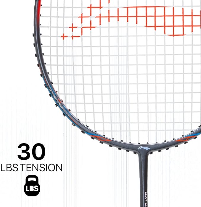 Li-Ning Wind Lite 800 II Carbon Fibre Badminton Strung Racket with Full Cover | For Intermediate | Dynamic Optimum Frame | Heavy Head | Maximum String Tension- 28lbs | Size: 78gm