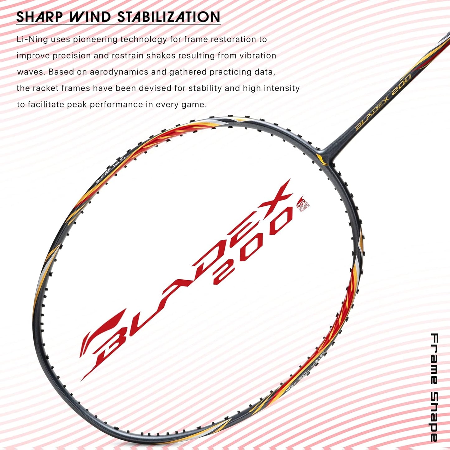 Li-Ning BladeX 200R Carbon Fibre Strung Badminton Racquet with Full Cover | For Professional | Light Head | Dynamic Optimum Frame | Maximum String Tension- 27lbs