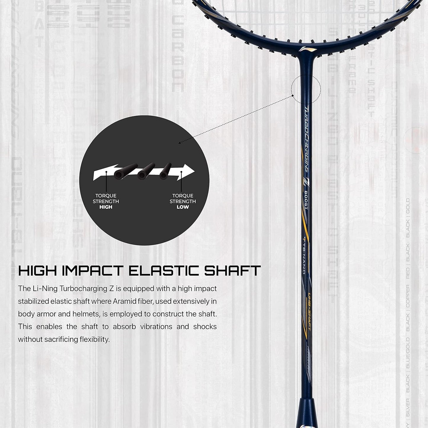 Li-Ning Turbo Charging Z Boost Carbon Fibre Strung Badminton Racquet With Full Cover | Intermediate | Dynamic Optimum Frame | Heavy Head | Maximum String Tension- 30lbs | Size: 83gm