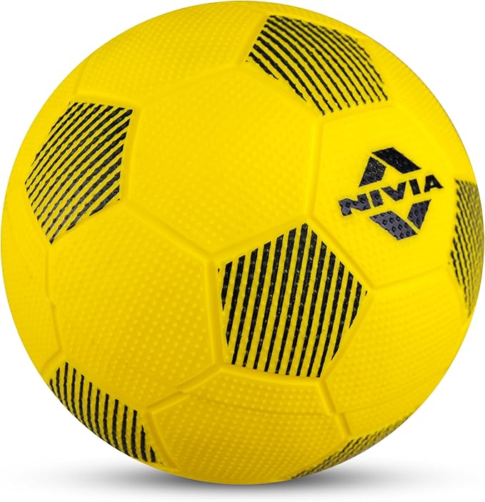 Nivia Home Play Football (Yellow, Size 3) | Machine Stitched | 32 Panel | Hobby Playing Ball | Soccer Ball