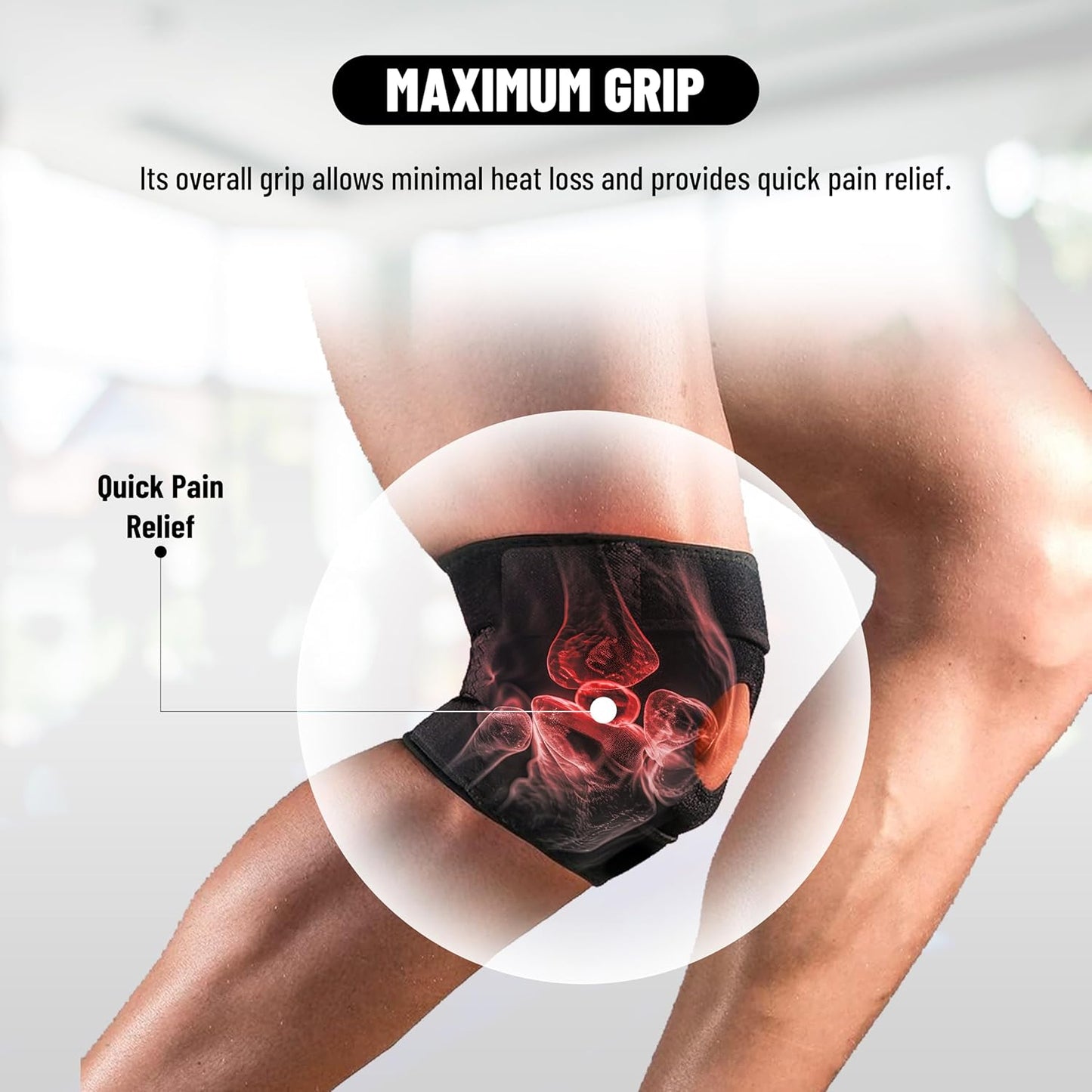 Endless Adjustable Elastic Slip-in Knee Support - Pack of 2 | Black | Material: Neoprene | For Arthritis, Meniscus Tear, ACL, Knee Pain Relief, Runner, Sport, Gym, Sports, Exercise, Workout, Cycling