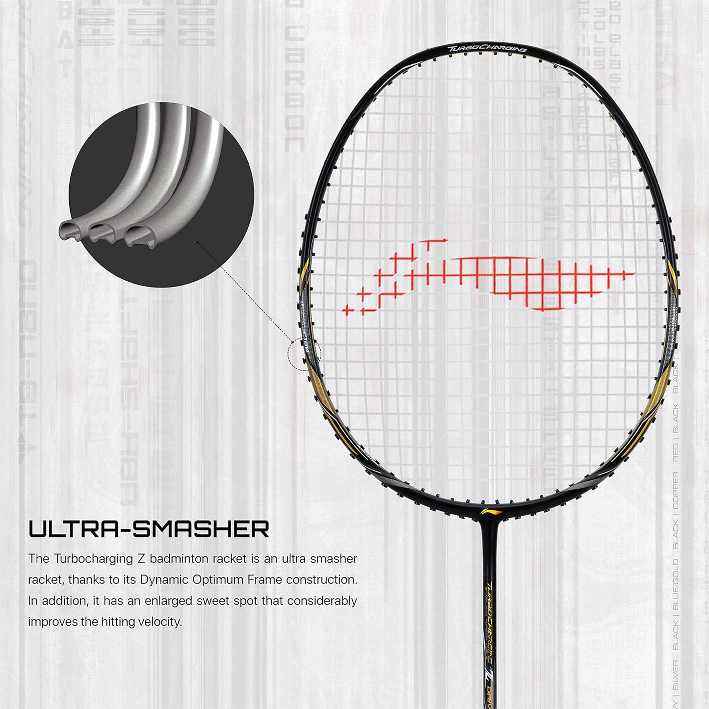 Li-Ning Turbo Charging Z Drive Carbon Fibre Unstrung Badminton Racquet With Full Cover | Intermediate | Dynamic Optimum Frame | Ultra Smasher | Maximum String Tension-30lbs | Size: 82gm