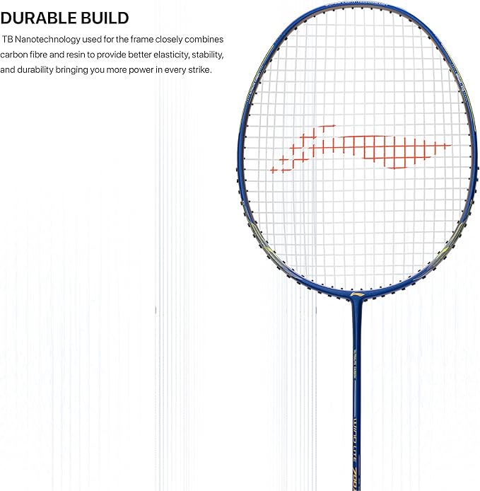 Li-Ning Wind Lite 700 II Carbon Fibre Badminton Strung Racket with Full Cover | For Intermediate | Dynamic Optimum Frame | Heavy Head | Maximum String Tension- 28lbs | Size: 77gm