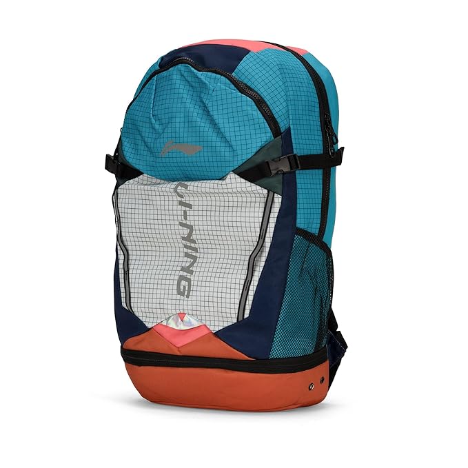 Li-Ning Gear Glide Backpack | 3 Compartments | Cushioned Straps and Back Panel | Perfect for Gym, Work & Everyday Activities | Durable Polyester Construction