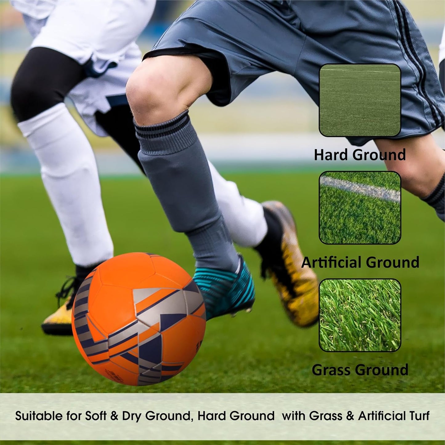 Nivia Blade Size 3 Football - Orange/PVC Outer | Machine Stitched | Durable Training Ball | Ideal for Matches | Soccer Gear