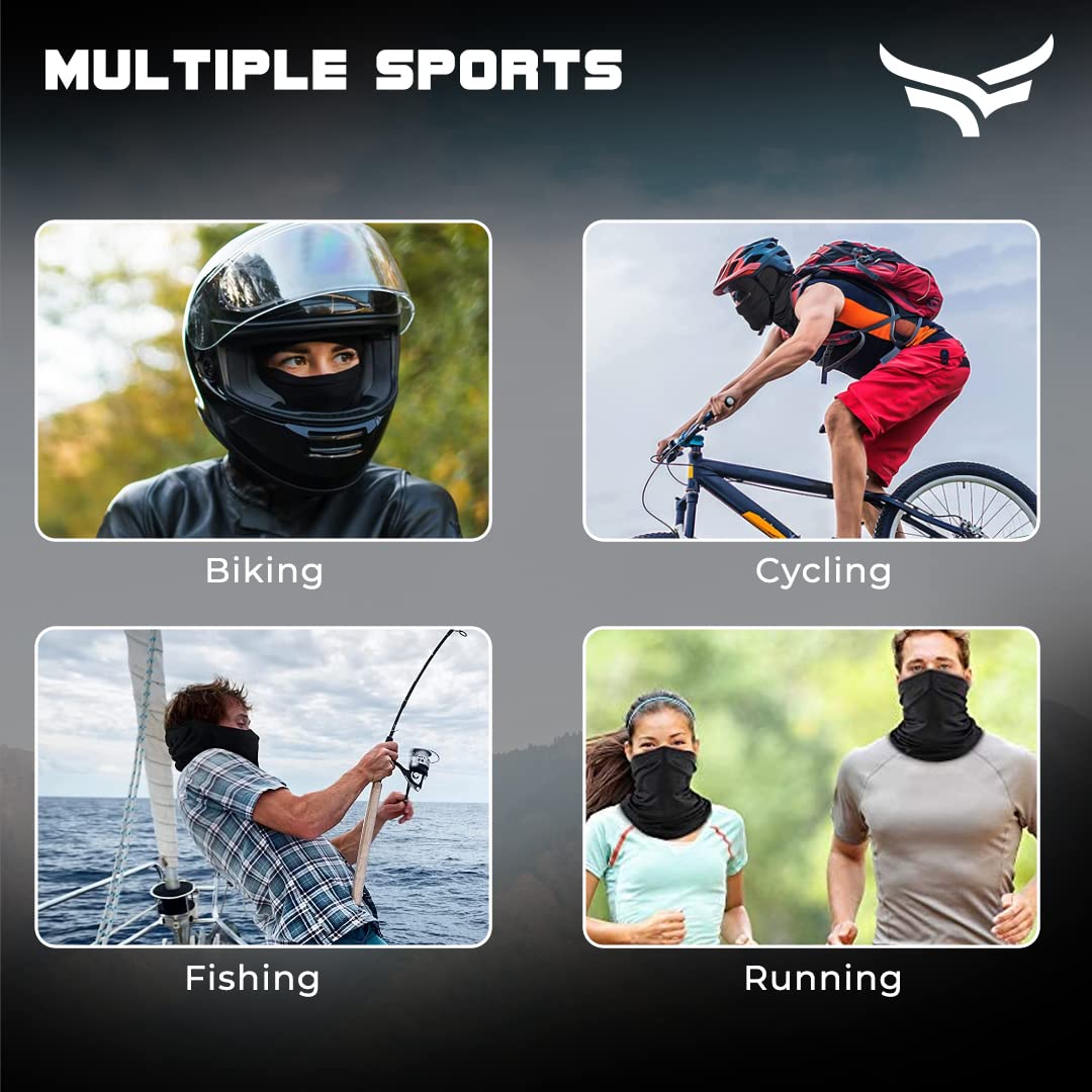 XTRIM Face Mask for Men and Women, Balaclava for Bike Riding, UV-Protected Full Face Mask, Breathable Helmet Liner, Sweat Absorbing, Odour-Free, Sun & Dust Protection