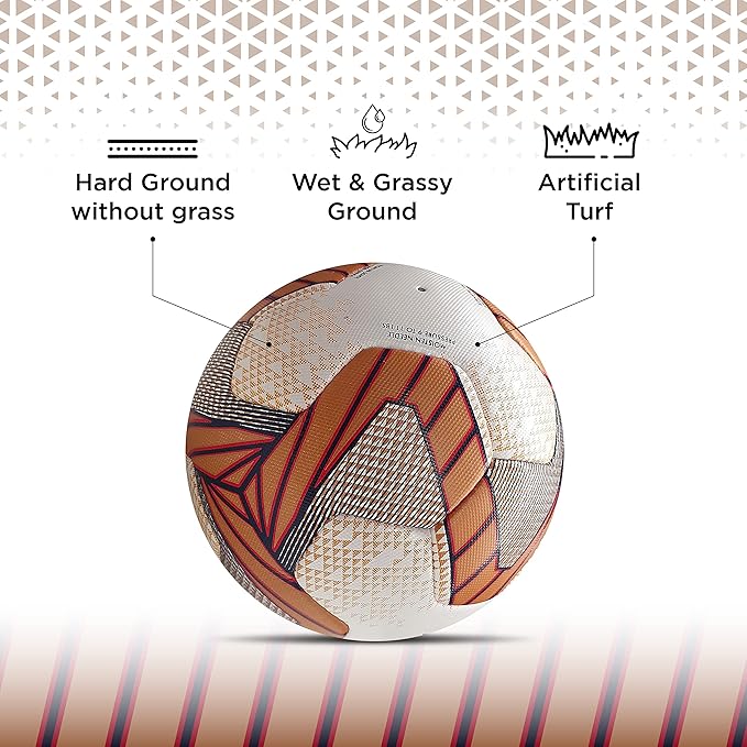 Nivia DOM01 Match PU Football (Golden, Size 5) | Machine Stitched | 8 Panel | PU Micro Fiber top Layer | Soccer Ball | Latex Bladder Core