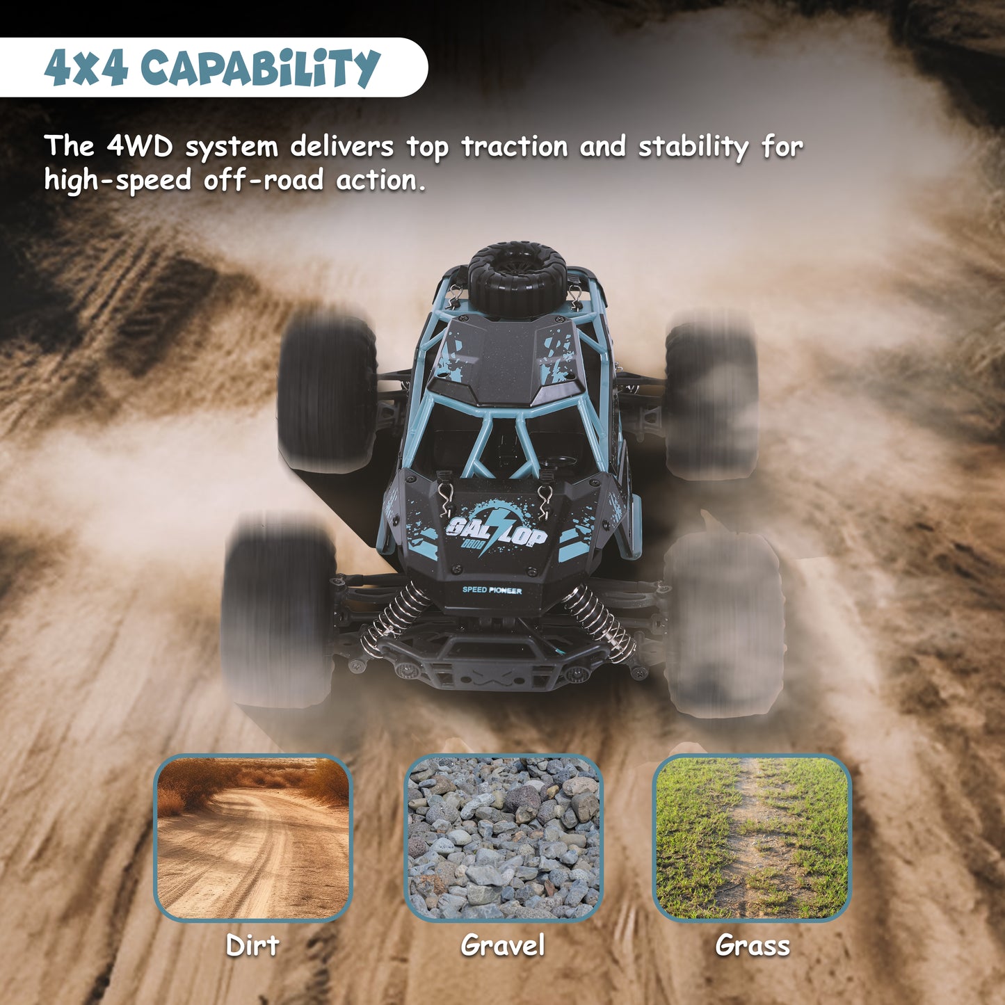 FUNFY Brushless Motor 1:16 Scale 4WD RC Car | Black | ABS Plastic and Metal | Capability For High-Speed Off-Road Adventures |Maximum Speed Of 35 KM/Hrs | Tweakable Speed Settings | For Kids