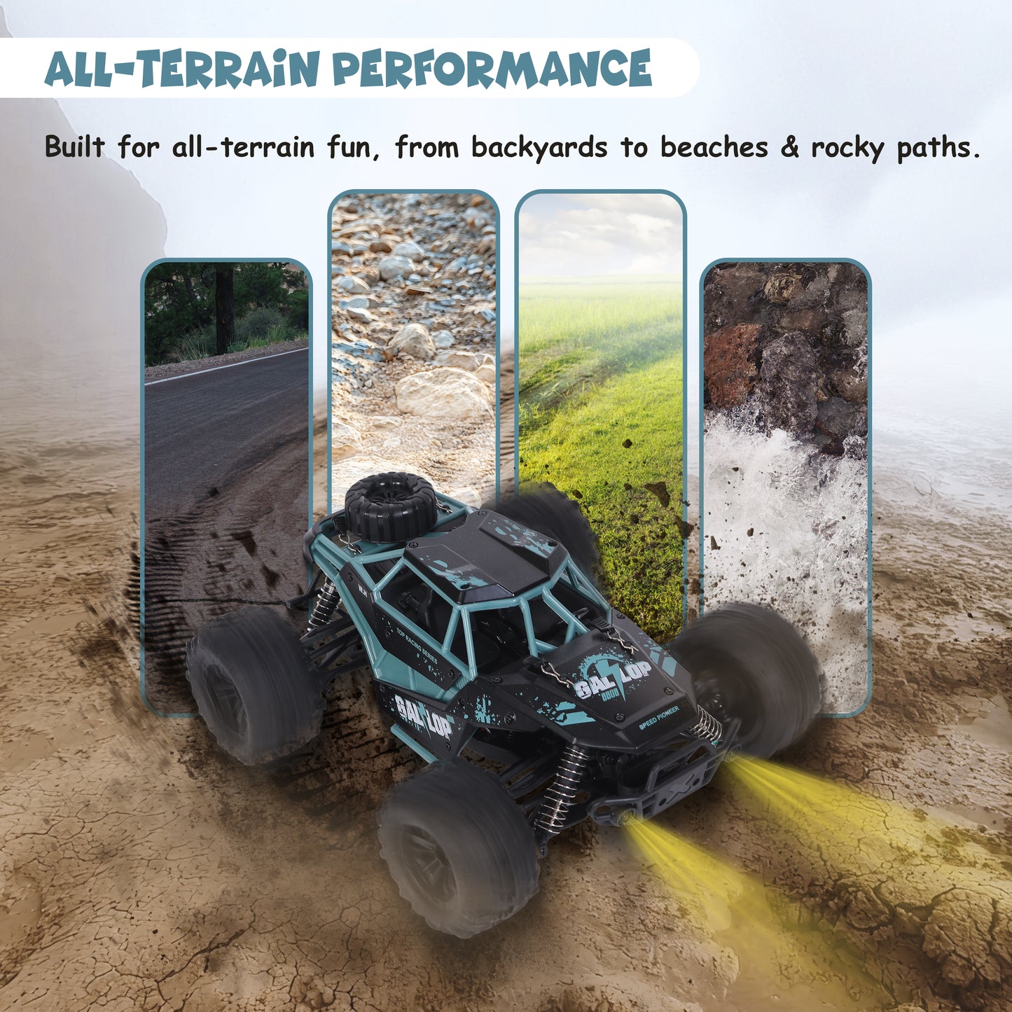 FUNFY Brushless Motor 1:16 Scale 4WD RC Car | Black | ABS Plastic and Metal | Capability For High-Speed Off-Road Adventures |Maximum Speed Of 35 KM/Hrs | Tweakable Speed Settings | For Kids