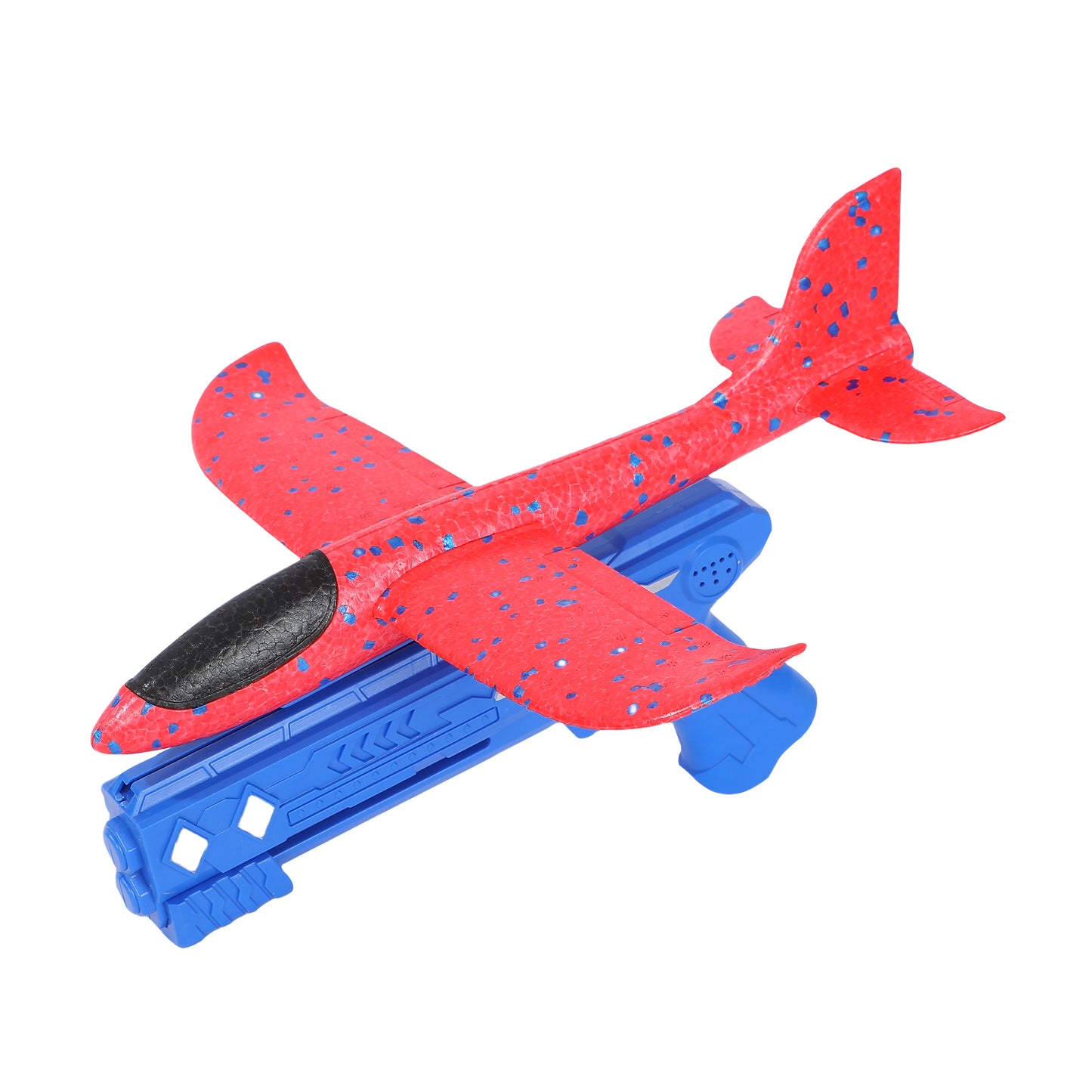 FUNFY Outdoor Foam Airplane Launcher Gun | EPP Polymer and Plastic |Blue and Red |2 Aircraft Gliders for Exciting Aerial Adventures | Provides Hours of Entertainment for Kids