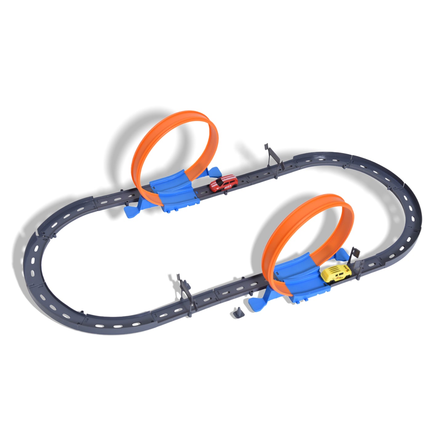 FUNFY Extreme Speed Track Racing Cars Set | With Track and Two Cars | Multicolor | Plastic | Pull-Back and Release Cars | Perfect for Thrilling Races and Imaginative Play | For Kids