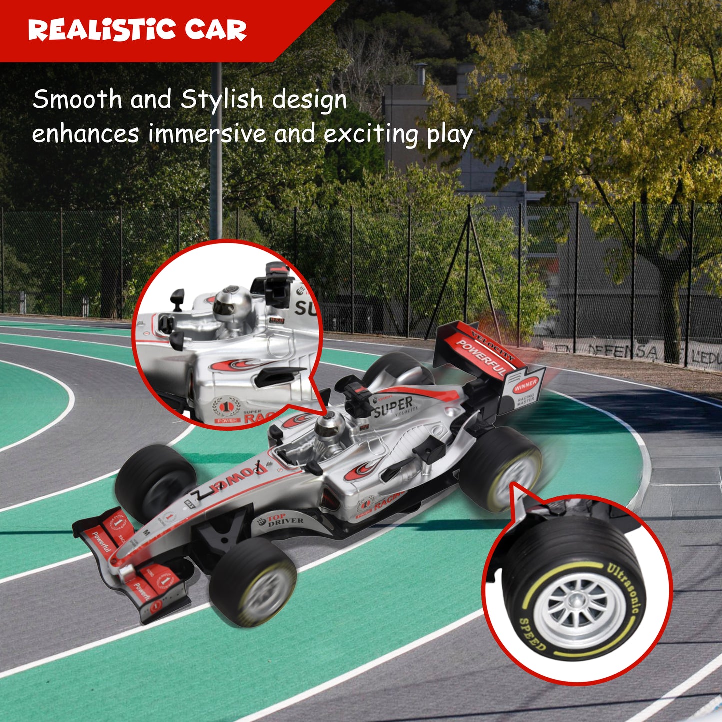 FUNFY 1:12 Scale F1 Racing Remote Control Car | 4WD High-Quality RC |Silver| Plastic | Thrilling and Realistic Racing Experience | Perfect Gift for Kids
