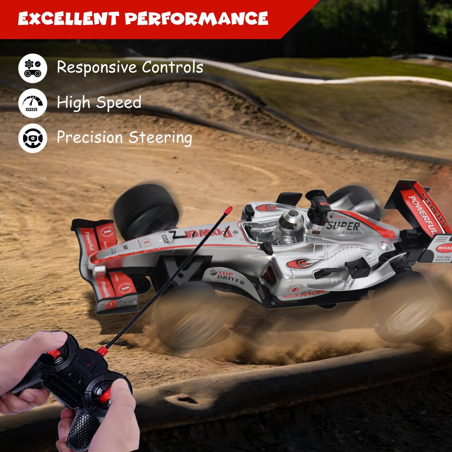 FUNFY 1:12 Scale F1 Racing Remote Control Car | 4WD High-Quality RC |Silver| Plastic | Thrilling and Realistic Racing Experience | Perfect Gift for Kids