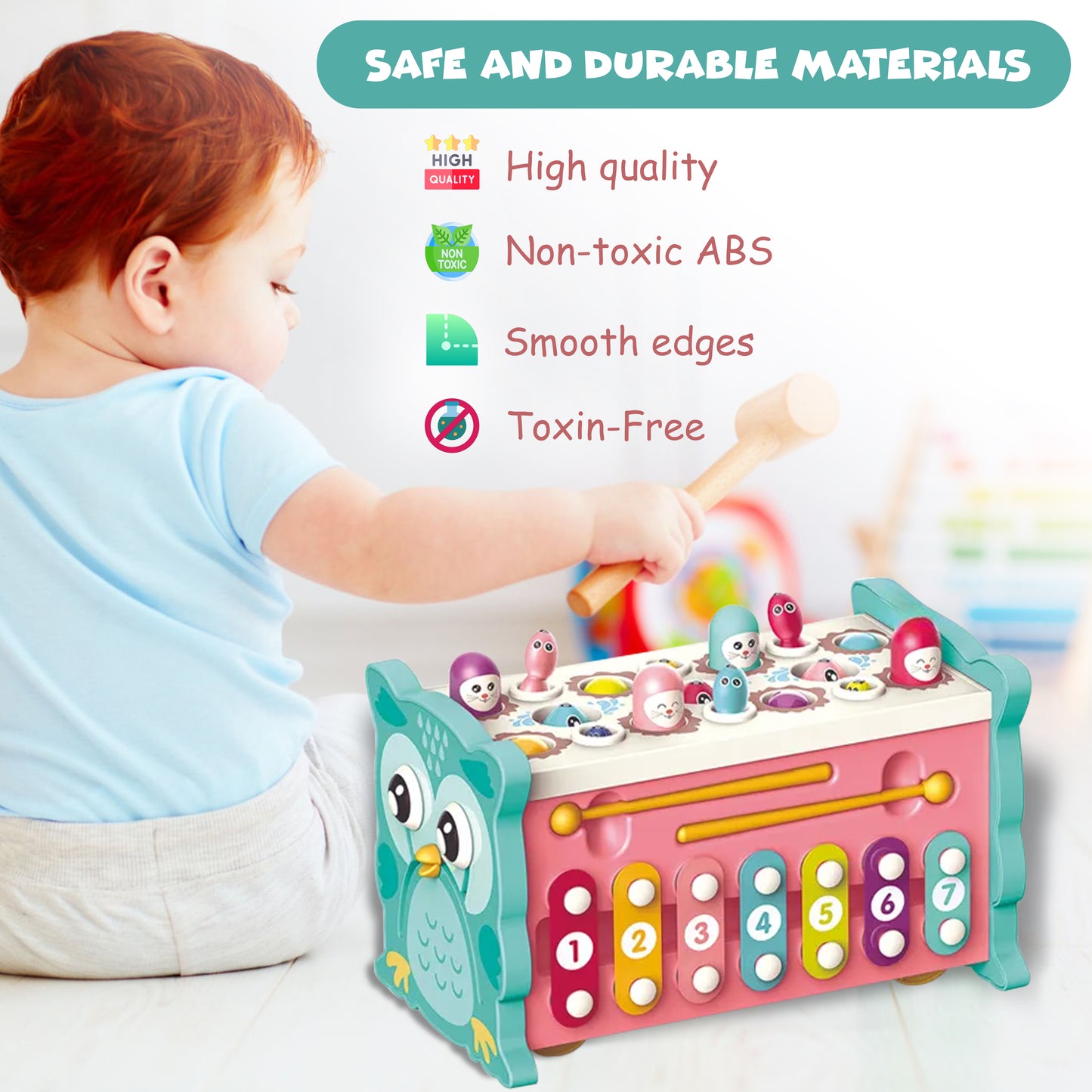 FUNFY 8-in-1 Montessori Educational Toy | Material: Plastic | Multifunctional Learning Cube with Fishing Game, Xylophone, and More for Early Childhood Development | Perfect Gift for Toddlers Ages