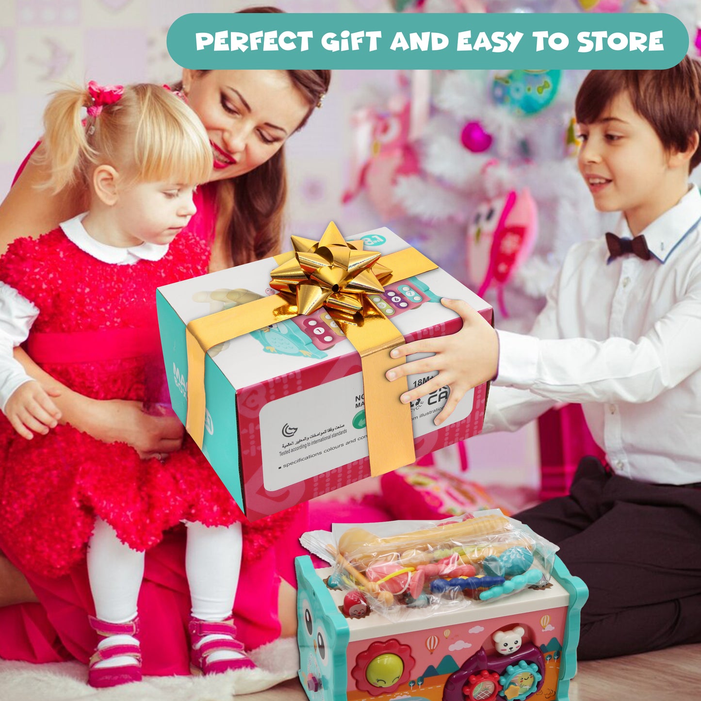 FUNFY 8-in-1 Montessori Educational Toy | Material: Plastic | Multifunctional Learning Cube with Fishing Game, Xylophone, and More for Early Childhood Development | Perfect Gift for Toddlers Ages