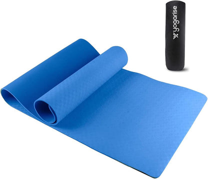 Yogarise Anti-Skid Yoga Mat with Carry Bag & Strap For Home Gym & Outdoor Workout, Water-Resistant, Soft, Easy to Fold