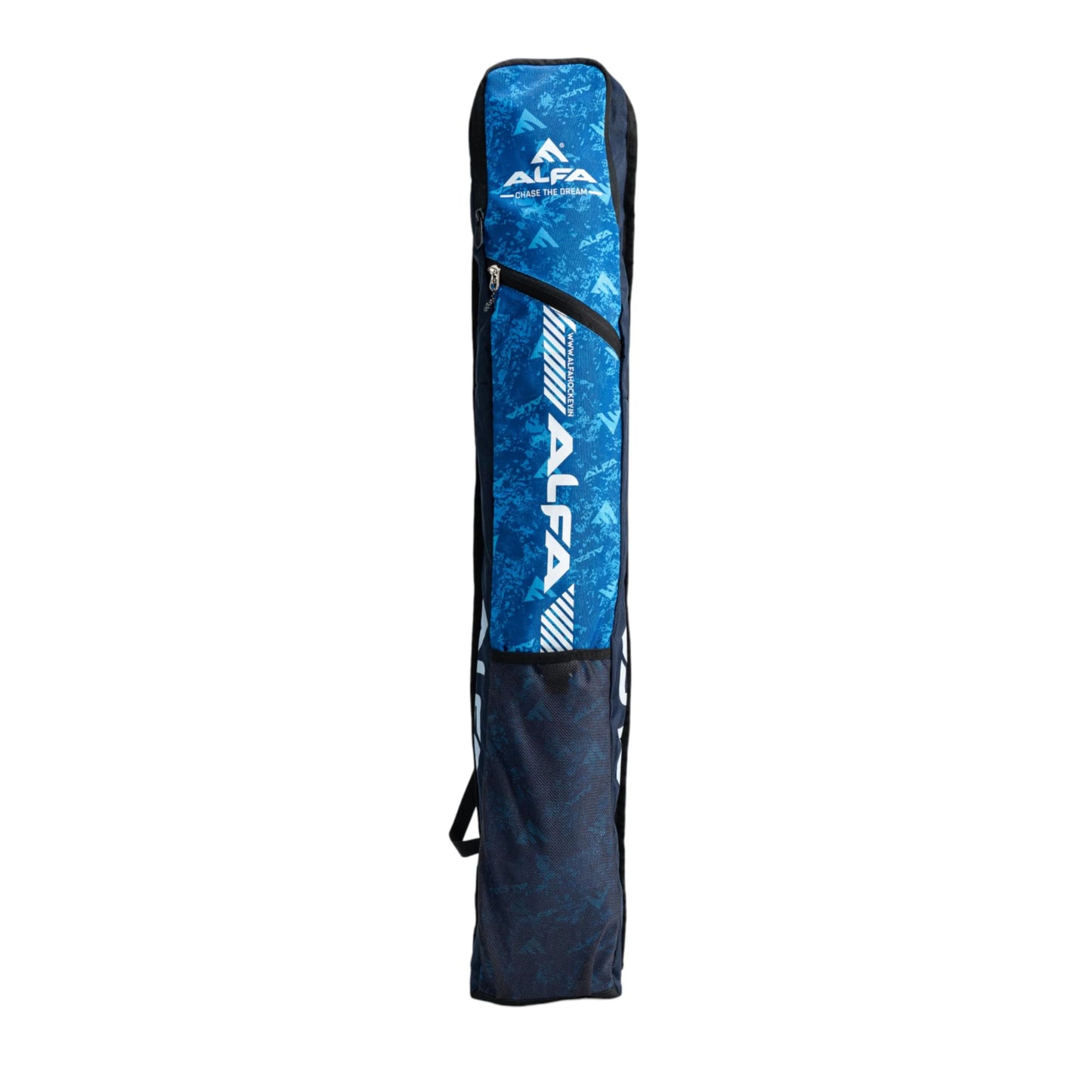 ALFA Storm Hockey Bag for Two Sticks | Color : Multicolor |Size : Adjustable |Material : Polyester | Lightweight and Durable | Spacious Main Compartment | Zipper Pocket for Accessories | Jali Pocket for Organization