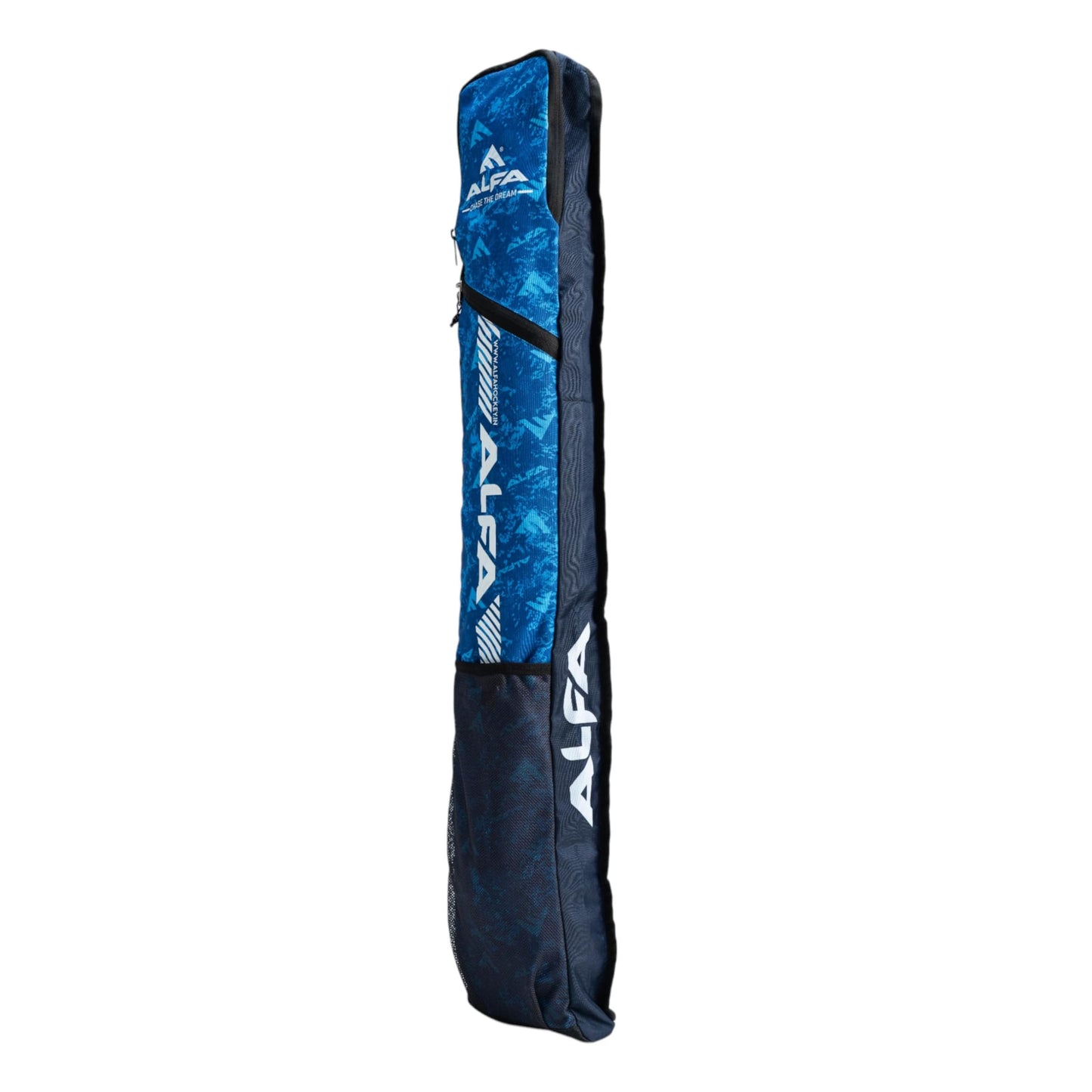 ALFA Storm Hockey Bag for Two Sticks | Color : Multicolor |Size : Adjustable |Material : Polyester | Lightweight and Durable | Spacious Main Compartment | Zipper Pocket for Accessories | Jali Pocket for Organization