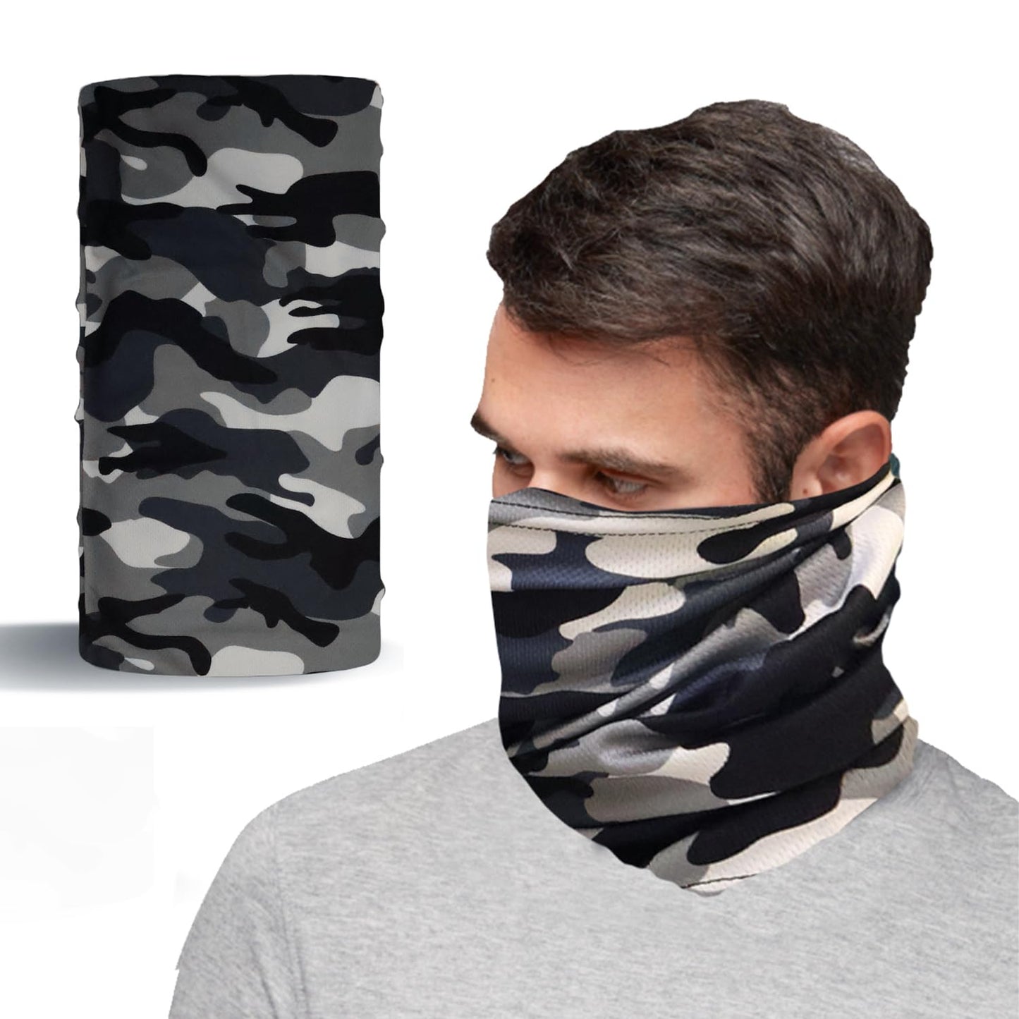 XTRIM Bamboo Bandana Face Mask for Dust & Sun Protection for Men & Women, Face Cover for Multipurpose, 100% Organic, Breathable, Odour-Free, Comfort Fit, Thermoregulatory Fabric