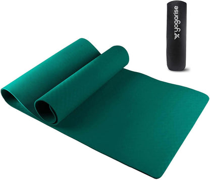 Yogarise Anti-Skid Yoga Mat with Carry Bag & Strap For Home Gym & Outdoor Workout, Water-Resistant, Soft, Easy to Fold