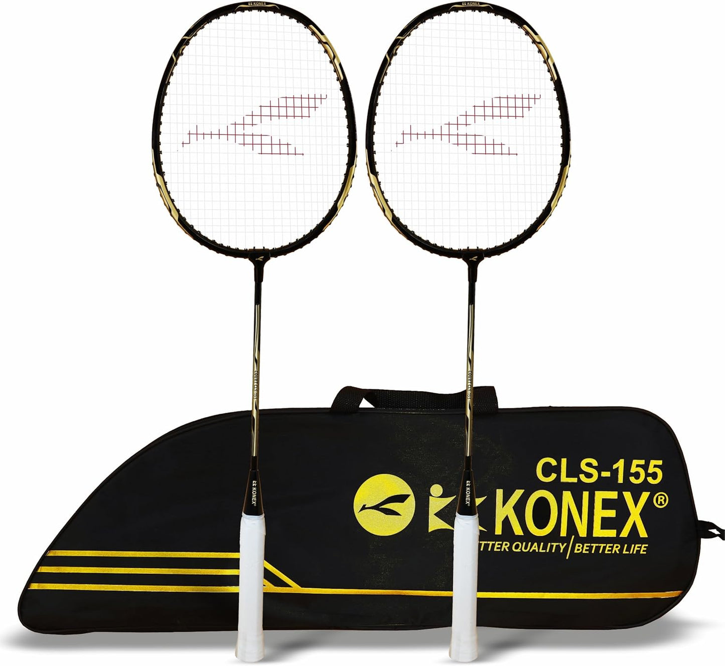 Konex Badminton Rackets with 1 Full Cover, Pack of 2
