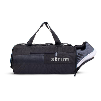 Xtrim Duffle Bags, Gym Bags for Men and Women, Mini Sports Bag, Kit Bag, Small Travel Bag for Men, Duffle Bag for Gym with Shoe Compartment (Black, 35L)