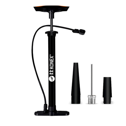 Konex Portable Air Pump with Needle & Dual Valve | Ergonomic Grip with Sturdy Base | Ideal for Inflating Cycle Tyres, Sports Balls, Swimming Rings, Balloons
