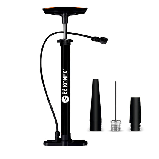 Konex Portable Air Pump with Needle & Dual Valve | Ergonomic Grip with Sturdy Base | Ideal for Inflating Cycle Tyres, Sports Balls, Swimming Rings, Balloons