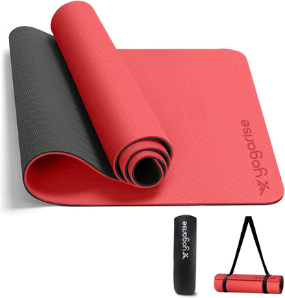 Yogarise TPE Yoga Mat bi color 8 mm RED+BLACK