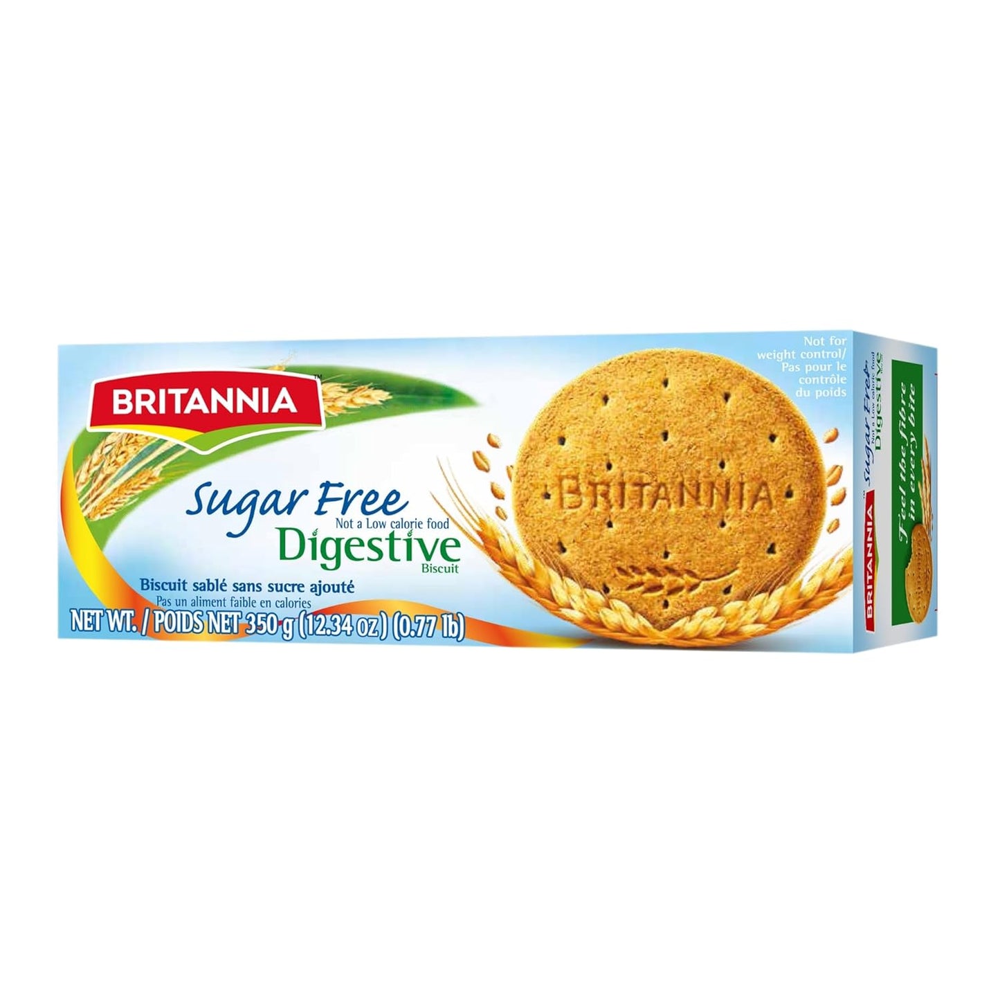 BRITANNIA Digestive Sugar Free Biscuits | Whole Wheat Flavor Cookies - Breakfast & Tea Time Healthy Snacks (Pack of 1) (350g)