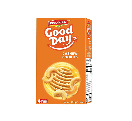 Britannia Rich Cashew Cookies | Crunchy Buttery Biscuits with Real Cashew Nuts | Tasty Snack for Tea-Time Snack Perfect for Breakfast or Anytime Treat (231g)