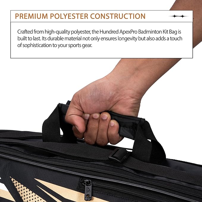Hundred Urban Pod Badminton Kit Bag Polyester (Black/Gold)