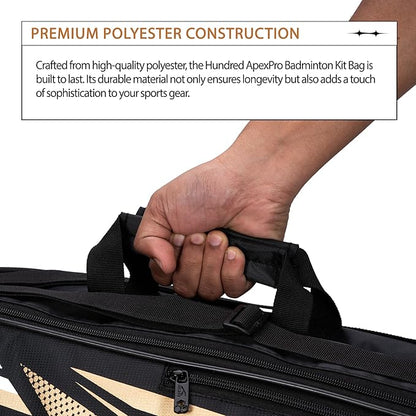 Hundred Urban Pod Badminton Kit Bag Polyester (Black/Gold)