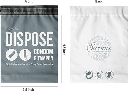 Sirona biodegradable waste disposal bag packaging with front and back views.