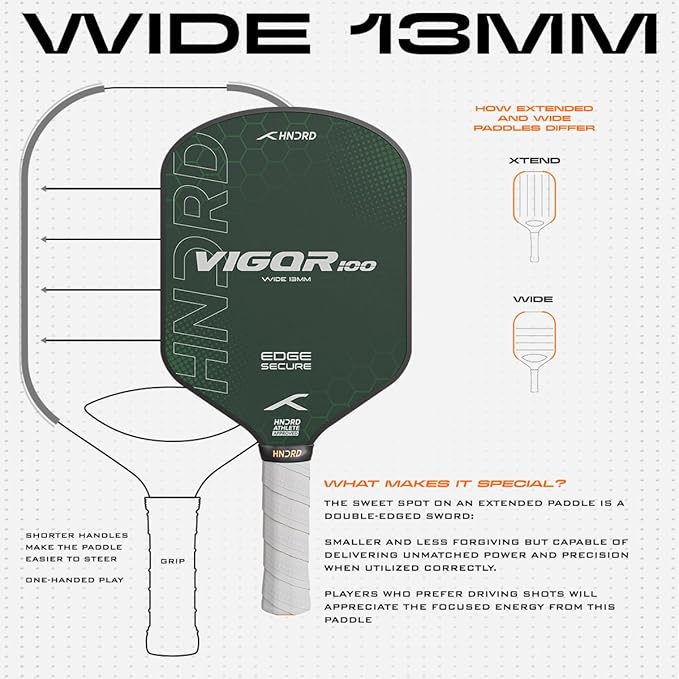 Hundred Vigor 100 USA Approved Pickleball Paddle | 13mm Core | Power Play | Free Bag Included