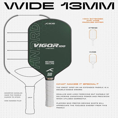 Hundred Vigor 100 USA Approved Pickleball Paddle | 13mm Core | Power Play | Free Bag Included