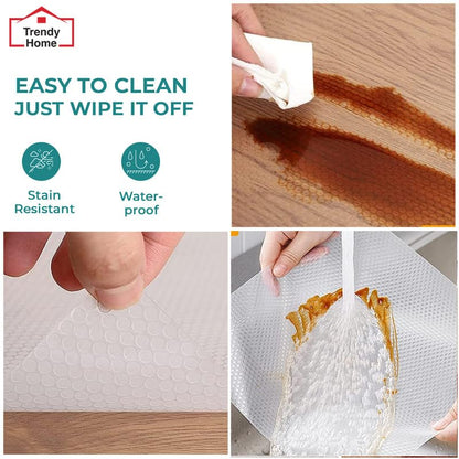 Anti-Slip Mat for Kitchen (45 cm x 3 m), Food Grade & Washable, Mat for Fridge, Shelves, Cupboards, EVA Shelf Liner Sheet for Drawers & Wardrobe (Honeycomb Texture, White)