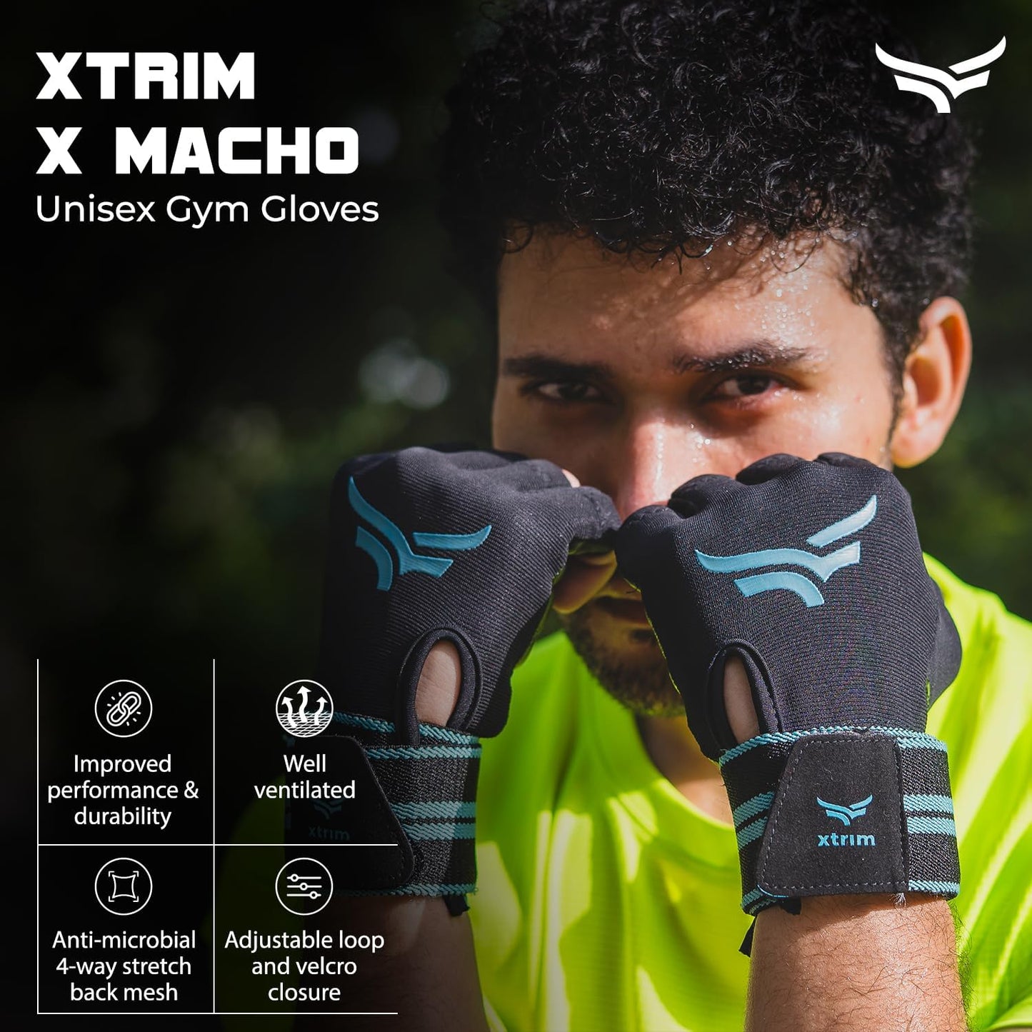 XTRIM Biking Gloves for Men and Women Motorcycle Gloves for Men, Moisture-Absorbent Fabric, Reinforced Knuckles for Impact Protection