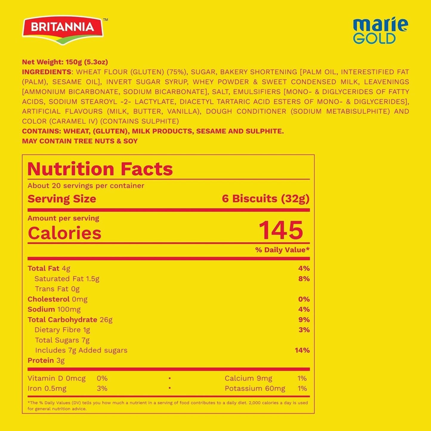Britannia Marie Gold Cookies (600g) | Crispy Tea Time Snack - Delicious Grocery Cookies (Pack of 1)