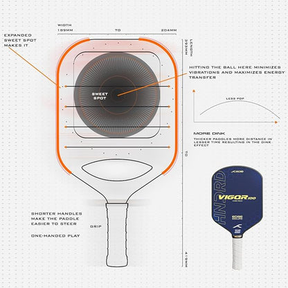 Hundred Vigor 100 USA Approved Pickleball Paddle | 13mm Core | Power Play | Free Bag Included